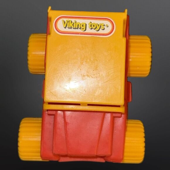 Vintage Swedish Viking Toys Plastic Jeep Orange Yellow A2 - Picture 2 of 7
